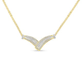 14 Karat Yellow Gold 1/2 ct. Total Diamond Weight Diamond V-Shape Pendant Necklace