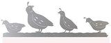 Quail Birds Laser Cut Out Raw Steel Metal Sign 8×20