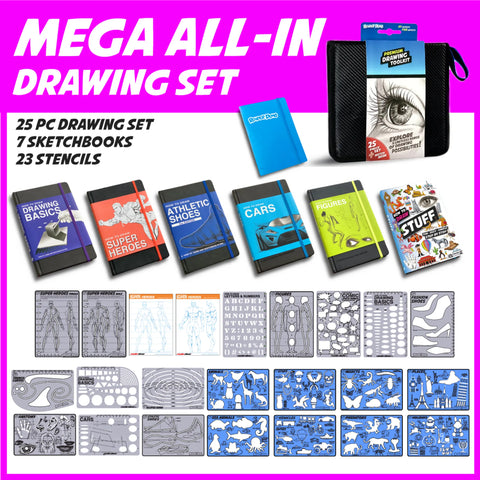 Expert Mode Set // Drawing Set + Sketchbooks + Stencils + Premium Pencils