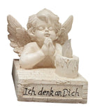 Solar Powered Figurine With Angel Praying (Ich Denk An Dich)