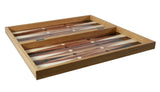 Backgammon - 19" American Walnut Decoupage Backgammon Set