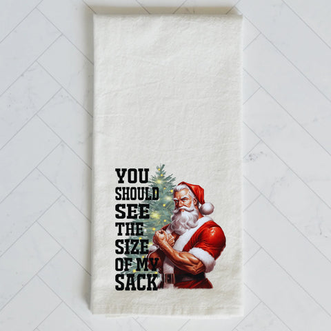 Santa's Sack Pinup Kitchen Towel