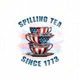 Spilling Tea in America Kitchen Towel