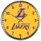 Los Angeles Lakers Clock Round Wall Style Chrome