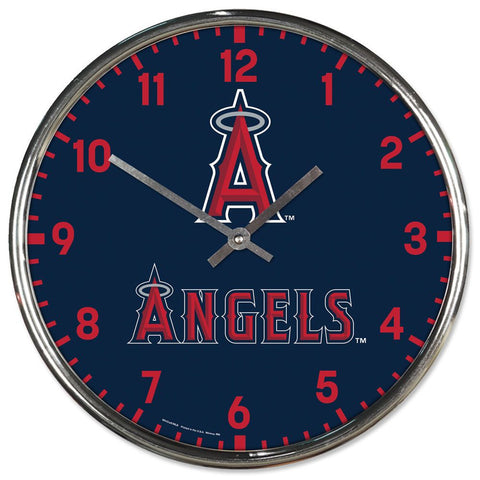 Los Angeles Angels Clock Round Wall Style Chrome