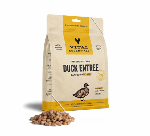 Vital Essentials(R) Freeze-Dried Raw Duck Entree Cat Food Mini Nibs,