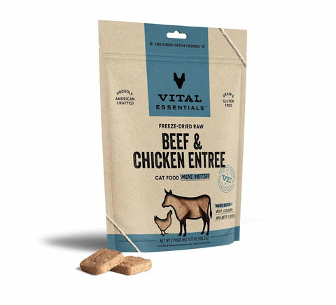 Vital Essentials(R) Freeze-Dried Raw Beef & Chicken Entree Cat Food Mini Patties,