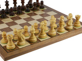 Chess Set - 3" Anjan wood American Emperor Double Weighted on Walnut/Maple Board