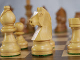 Chess Set - Sheesham/Boxwood German Knight on Walnut & Maple Veneer Board