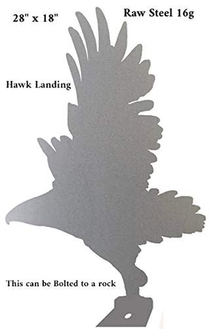 Hawk Landing Laser Cut Out Raw Steel Metal Sign 18×28