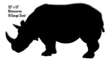 Rhinoceros Animal Silhouette Laser Cut Out Sign 13x23