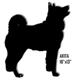 Akita Dog Silhouette Laser Cut Out Sign 13x16