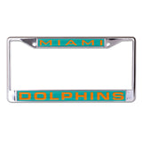 Miami Dolphins License Plate Frame - Inlaid - Special Order