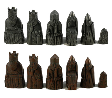 Chess Pieces - Metal Isle of Lewis - 3.5