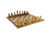 Chess Set - 3.75" Acaciawood/Boxwood pieces on Walnut/Maple Chess Board