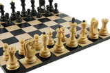 Chess Set - Black Russian Chessmen on Black Maple Basic Chess Board