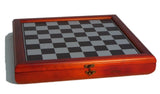 Chess Set - Civil War Resin Chessmen Generals on Cherry Stain Chest