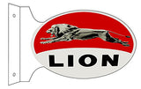 Lion Gas Station Flange Motor Oil Sign 12x18 Oval