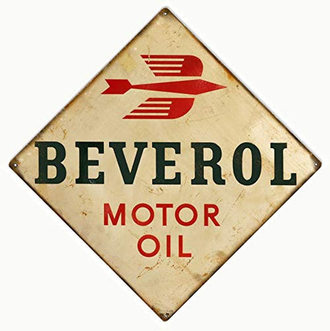 Reproduction Beverol Motor Oil Gas Station Large Sign 16x16