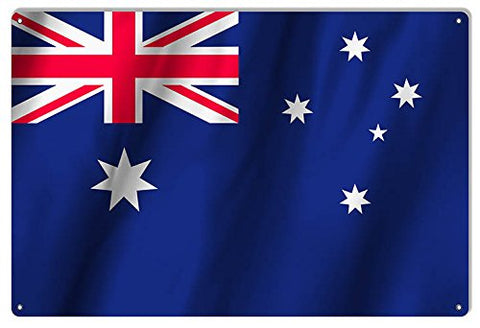 Australia Country Flag Reproduction Metal Sign 12x18