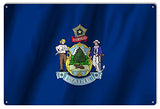 Maine State Flag Reproduction Metal Sign 12x18