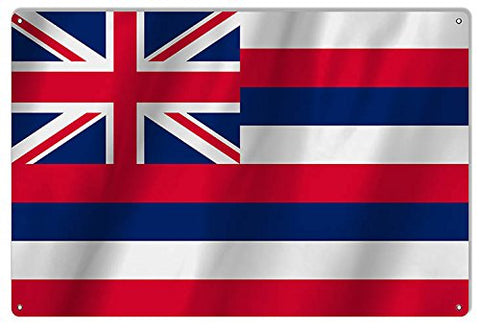 Hawaii State Flag Reproduction Metal Sign 12x18