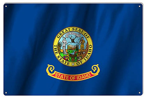 Idaho State Flag Reproduction Metal Sign 12x18