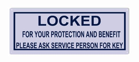 Locked For Your Protection Sign 12x4.5