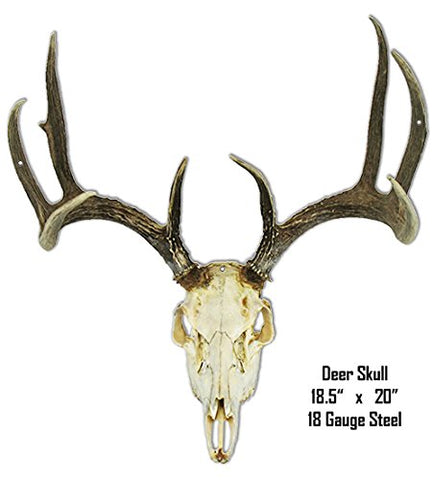 Deer Skull Animal Wall Art Laser Cut Out Sign 18.5x20