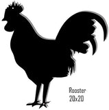 Rooster Black Laser Cut Out Sign 20x20