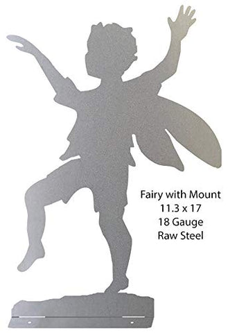 Fairy Laser Cut Out Whimsical Raw Steel Metal Sign 11.3×17