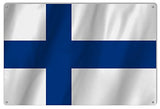 Finland Country Flag Reproduction Metal Sign 12x18