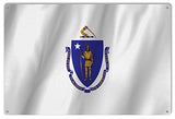 Massachusetts State Flag Reproduction Metal Sign 12x18