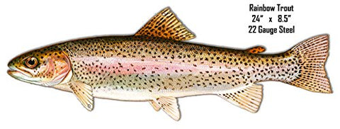 Rainbow Trout Wall Art Laser Cut Out Sign 8.5x24