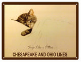 Chesapeake And Ohio Lines Railroad Sign 9x12