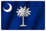 South Carolina State Flag Reproduction Metal Sign 12x18