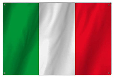 Italy Country Flag Reproduction Metal Sign 12x18