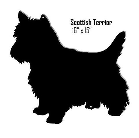 ArtFuzz Scottish Terrier Dog Silhouette Laser Cut Out Sign 15x16