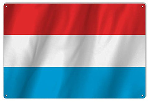 Luxembourg Country Flag Reproduction Metal Sign 12x18