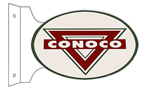 Conoco Motor Oil Reproduction Flange Gas Station Sign 12x18 Oval