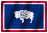 Wyoming State Flag Reproduction Metal Sign 12x18