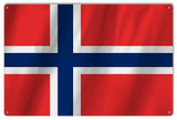 Norway Country Flag Reproduction Metal Sign 12x18