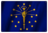 Indiana State Flag Reproduction Metal Sign 12x18