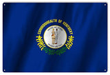 Commonwealth Of Kentucky State Flag Reproduction Metal Sign 12x18