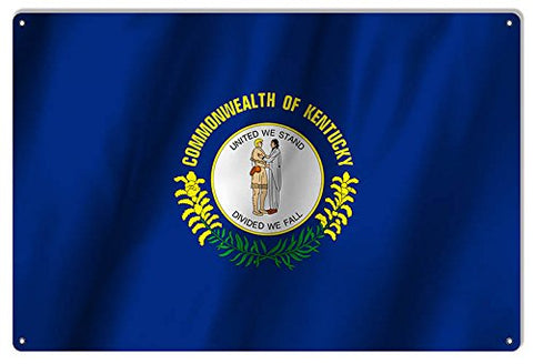 Commonwealth Of Kentucky State Flag Reproduction Metal Sign 12x18