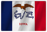 Iowa Sate Flag Reproduction Metal Sign 12x18