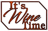 Wine Time Cut Out Wall Decor Faux Copper Finish Metal Sign 15×23.5