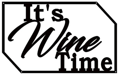 Wine Time Laser Cut Out Wall Decor Silhouette Metal Sign 15×23.5