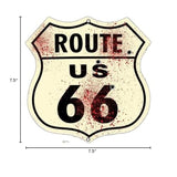 (3) Route 66 Cut Out Reproduction Garage Shop Metal Sign 7.5×7.5