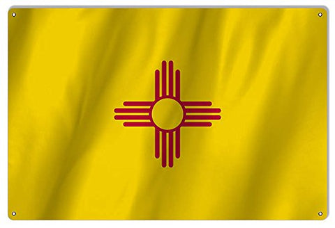 New Mexico State Flag Reproduction Metal Sign 12x18